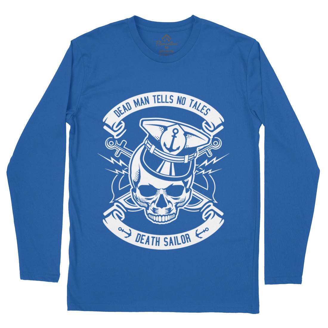 Death Sailor Mens Long Sleeve T-Shirt Navy B529