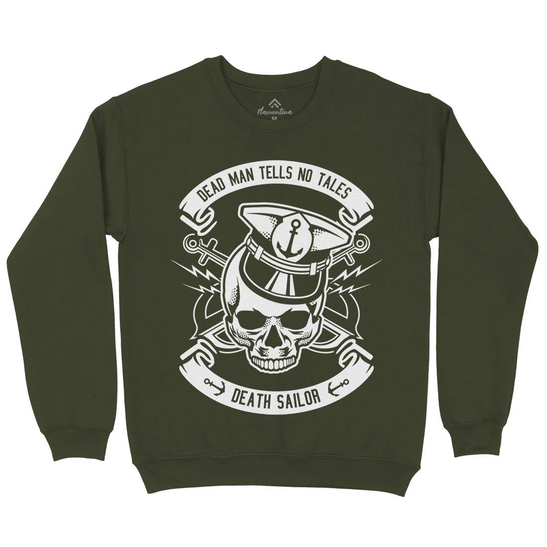 Death Sailor Mens Crew Neck Sweatshirt Navy B529