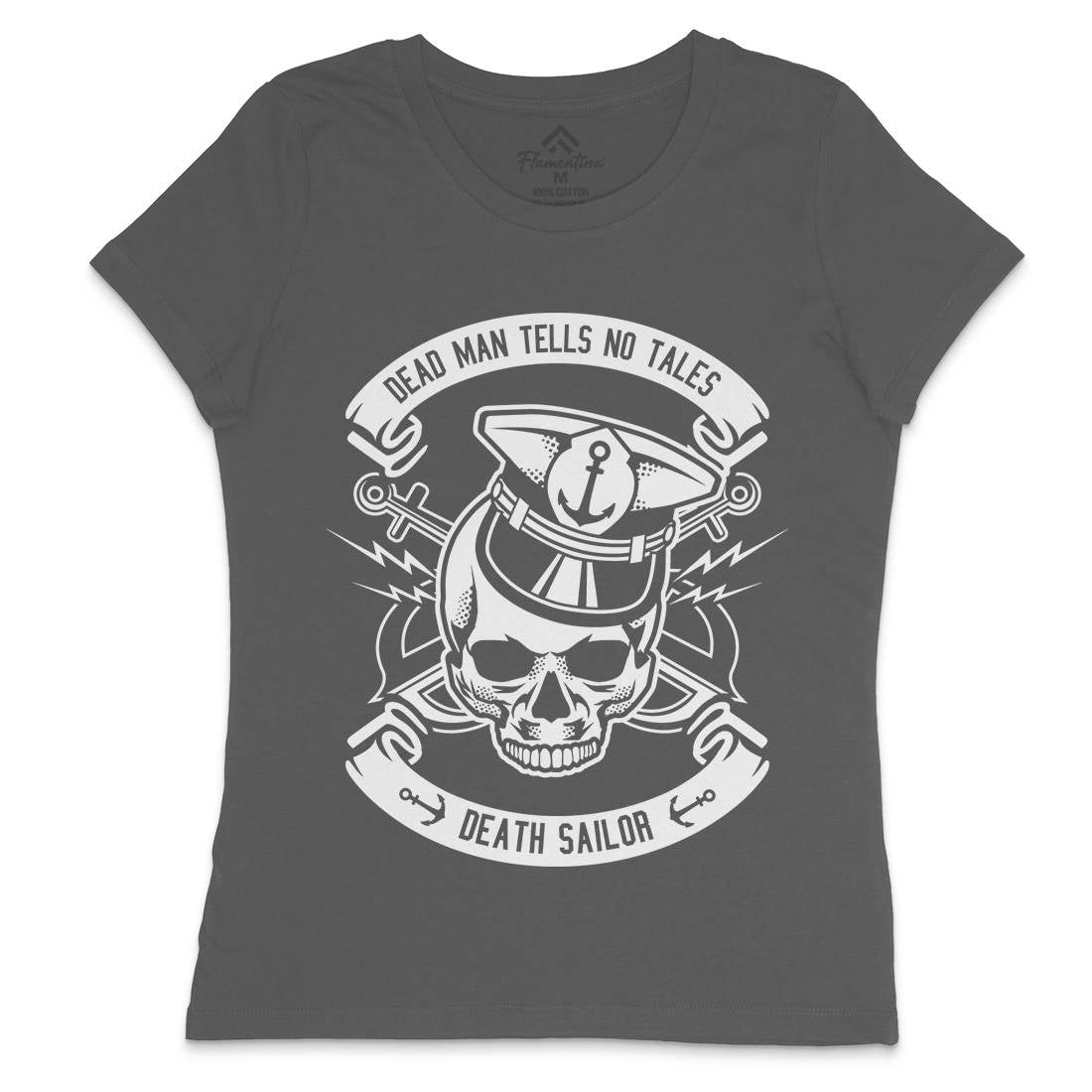 Death Sailor Womens Crew Neck T-Shirt Navy B529