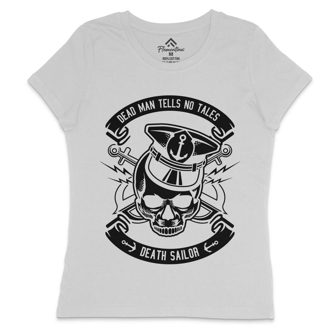 Death Sailor Womens Crew Neck T-Shirt Navy B529
