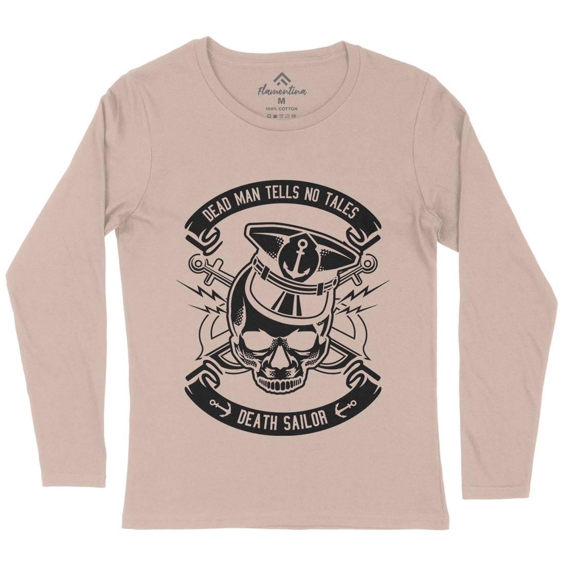 Death Sailor Womens Long Sleeve T-Shirt Navy B529