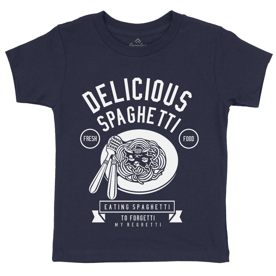 Delicious Spaghetti Kids Organic Crew Neck T-Shirt Food B530