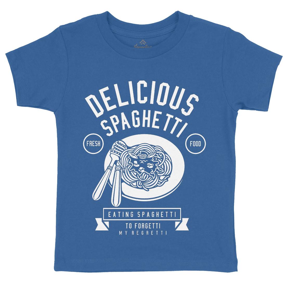 Delicious Spaghetti Kids Organic Crew Neck T-Shirt Food B530