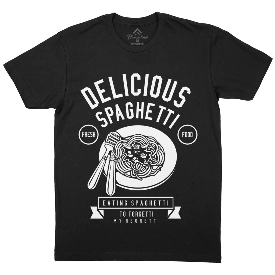 Delicious Spaghetti Mens Crew Neck T-Shirt Food B530