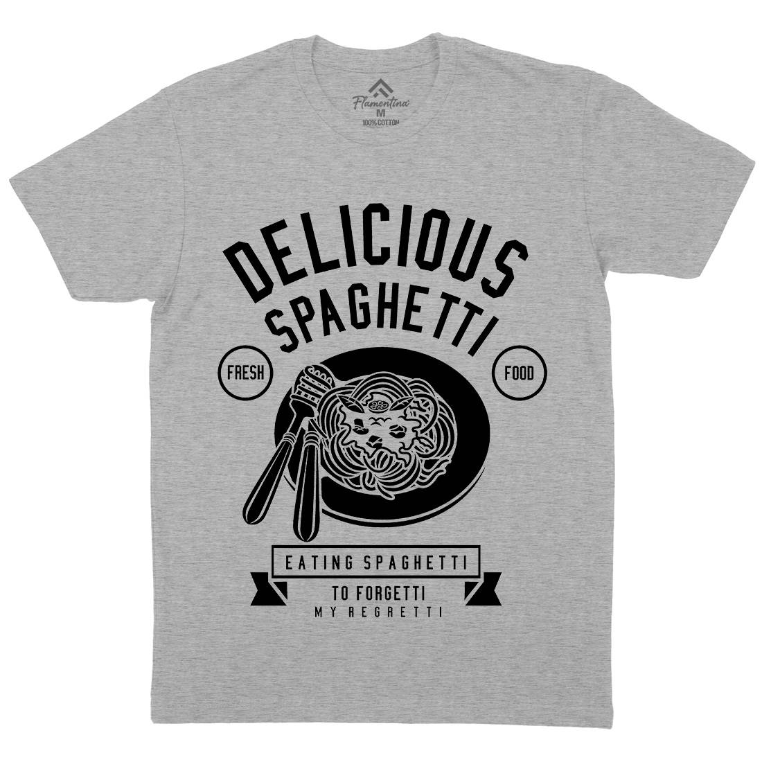 Delicious Spaghetti Mens Crew Neck T-Shirt Food B530
