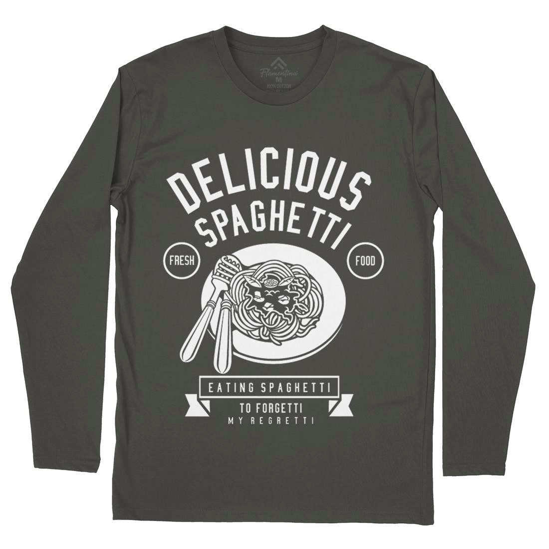 Delicious Spaghetti Mens Long Sleeve T-Shirt Food B530