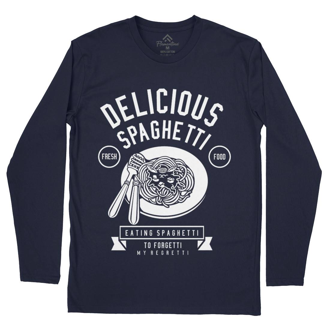 Delicious Spaghetti Mens Long Sleeve T-Shirt Food B530