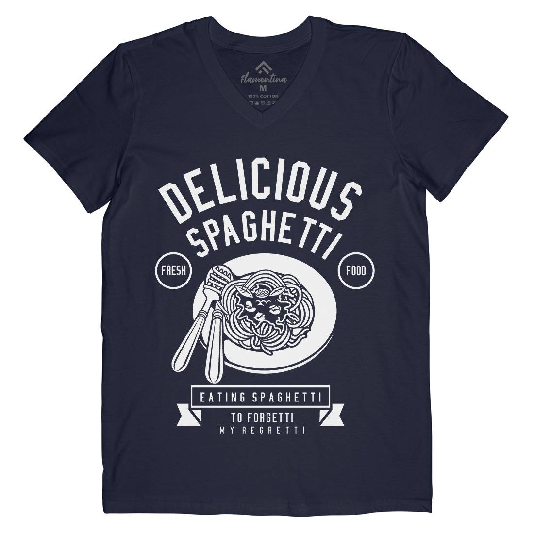 Delicious Spaghetti Mens V-Neck T-Shirt Food B530