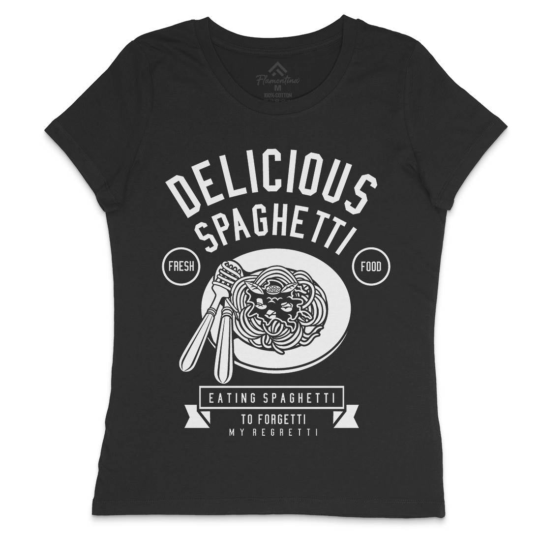 Delicious Spaghetti Womens Crew Neck T-Shirt Food B530