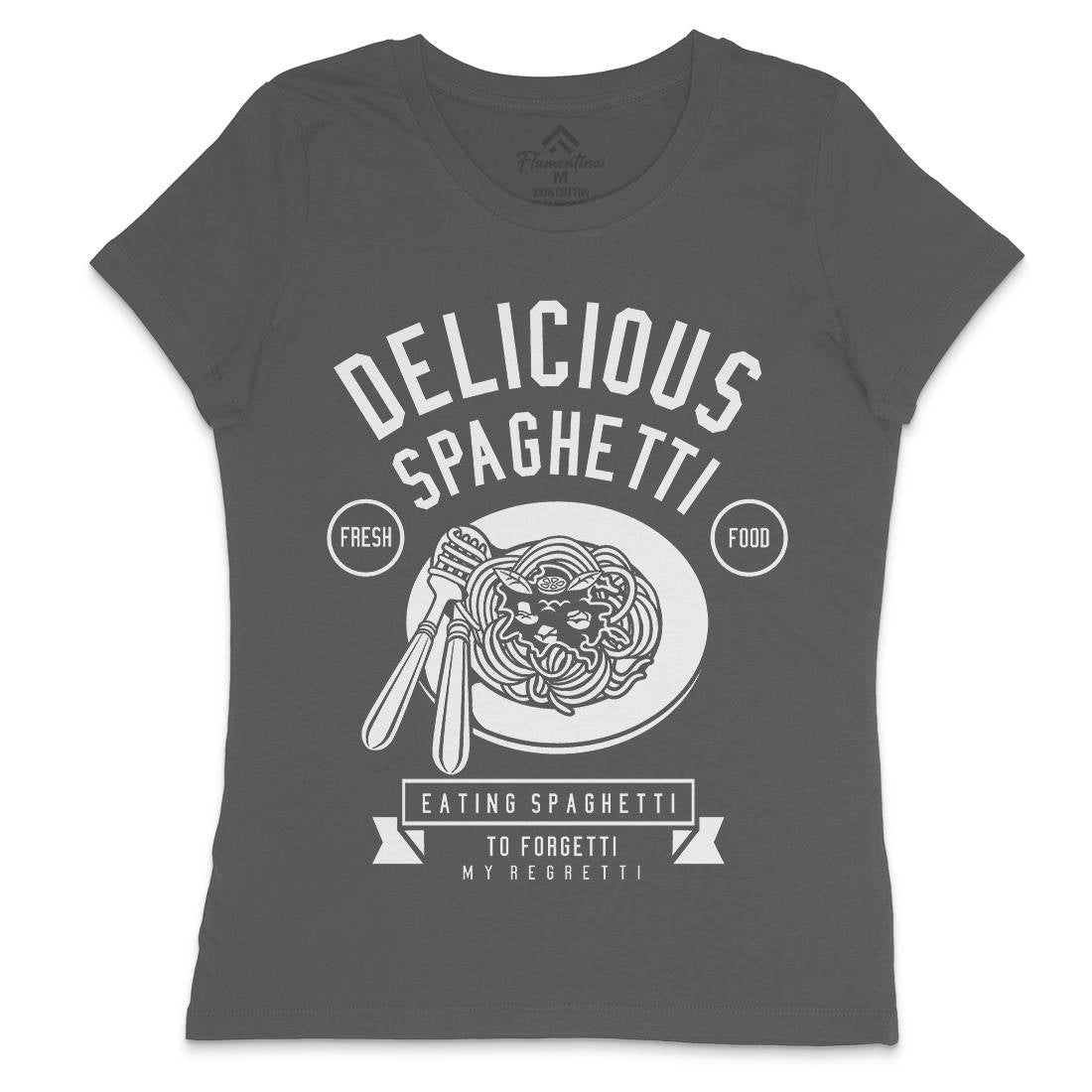 Delicious Spaghetti Womens Crew Neck T-Shirt Food B530