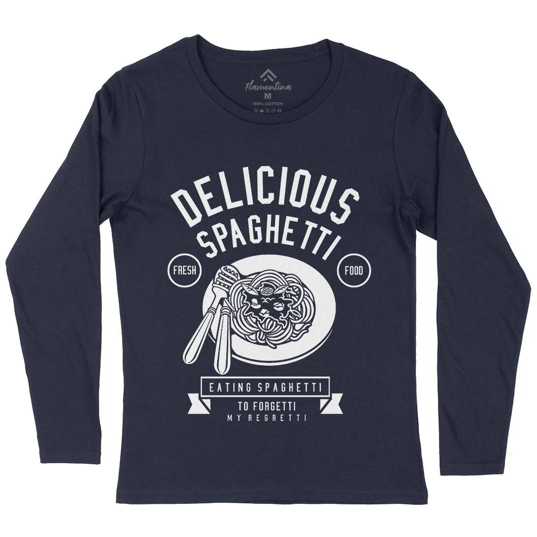 Delicious Spaghetti Womens Long Sleeve T-Shirt Food B530