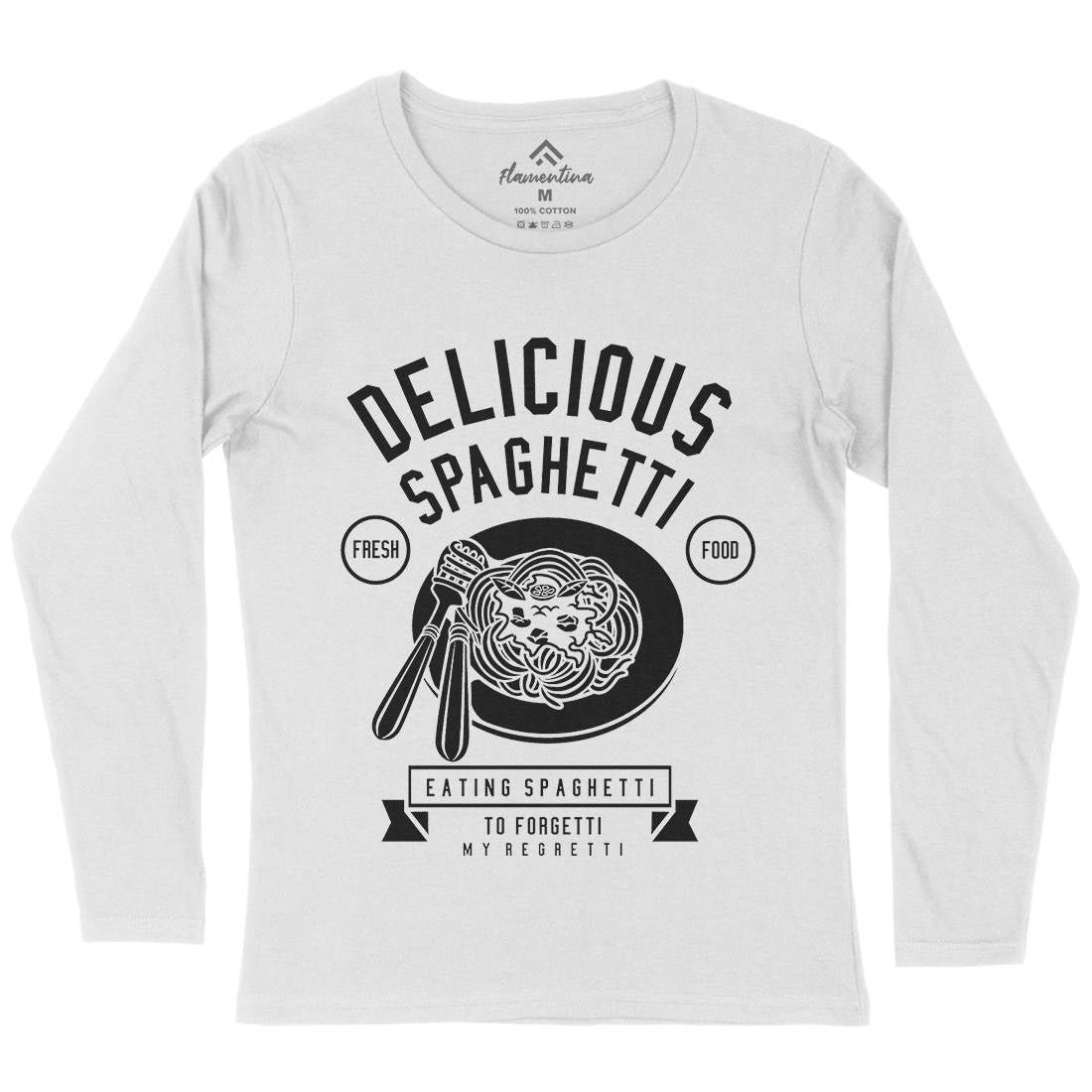 Delicious Spaghetti Womens Long Sleeve T-Shirt Food B530