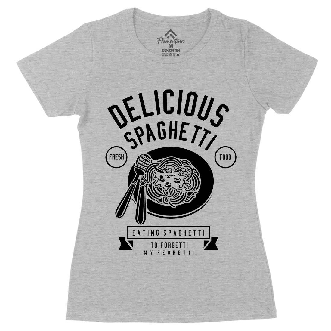 Delicious Spaghetti Womens Organic Crew Neck T-Shirt Food B530