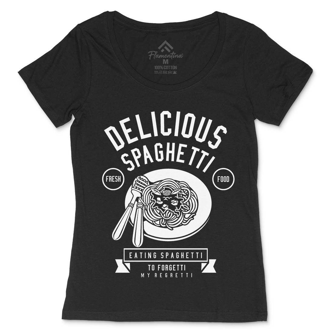 Delicious Spaghetti Womens Scoop Neck T-Shirt Food B530