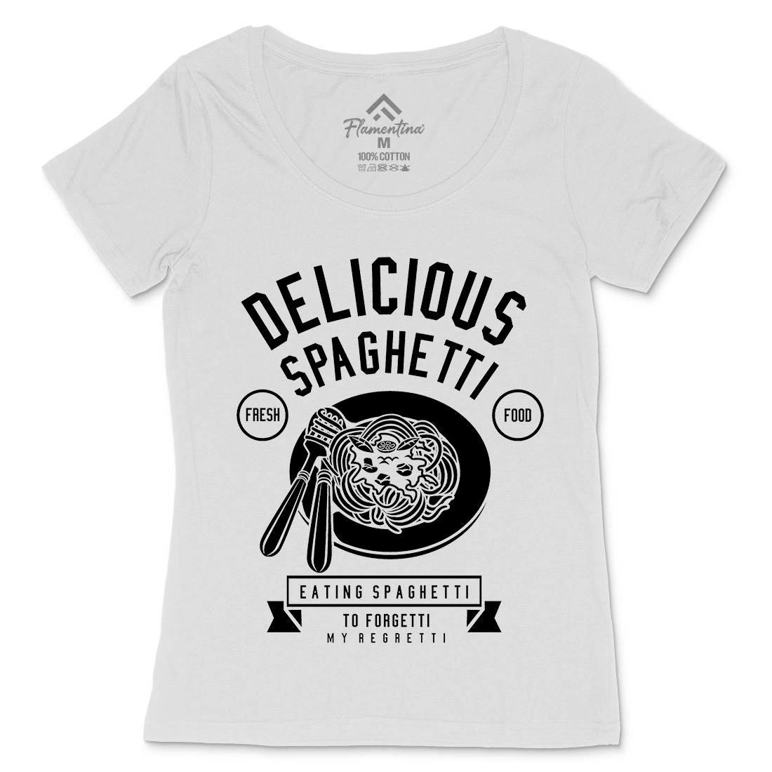 Delicious Spaghetti Womens Scoop Neck T-Shirt Food B530