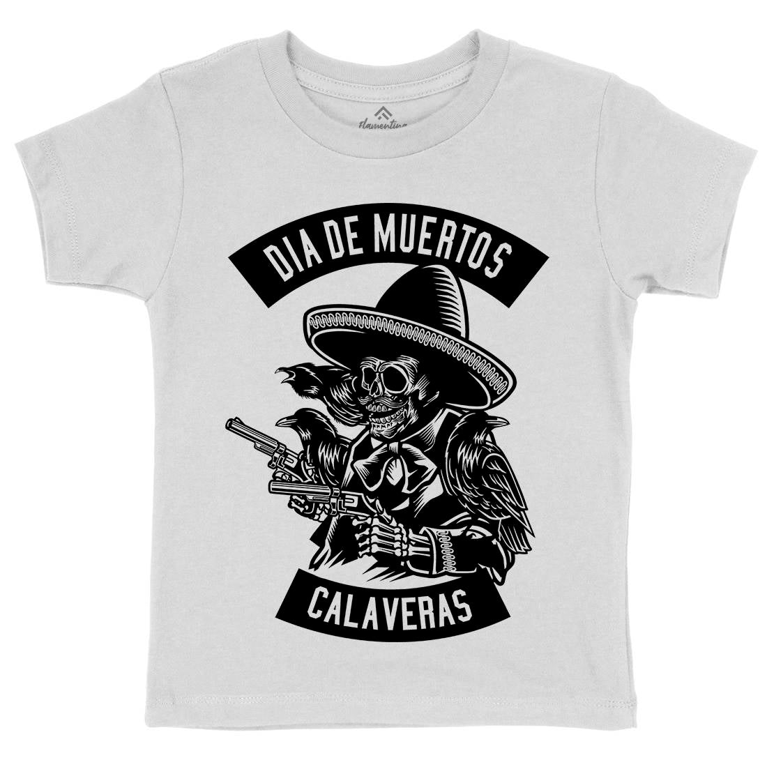 Dia De Muertos Kids Organic Crew Neck T-Shirt Horror B531