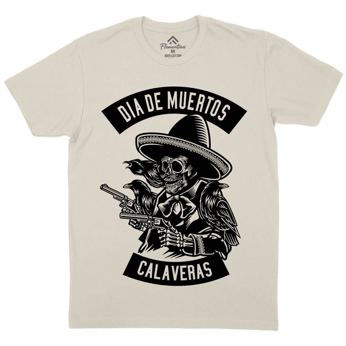 Dia De Muertos Mens Organic Crew Neck T-Shirt Horror B531