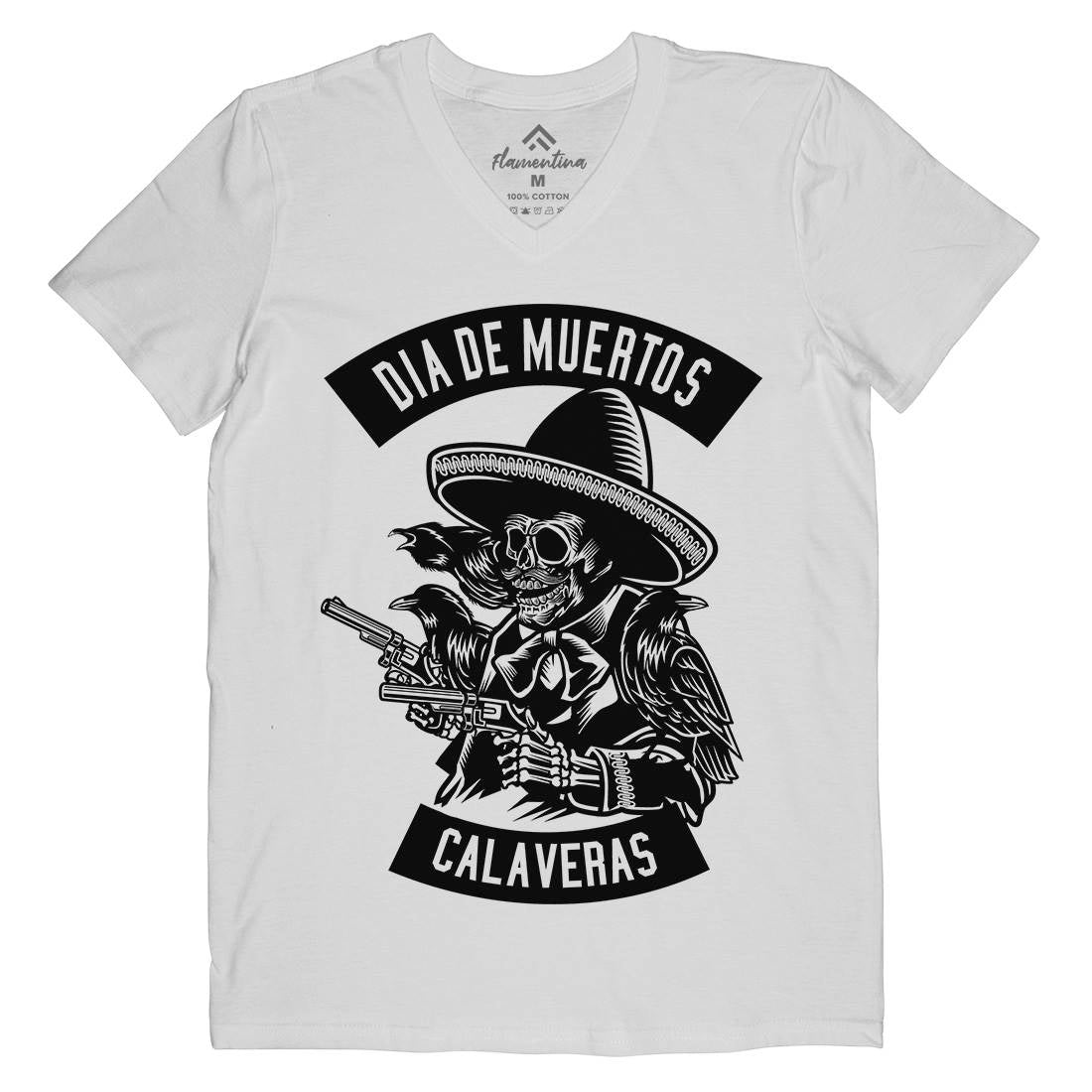 Dia De Muertos Mens Organic V-Neck T-Shirt Horror B531