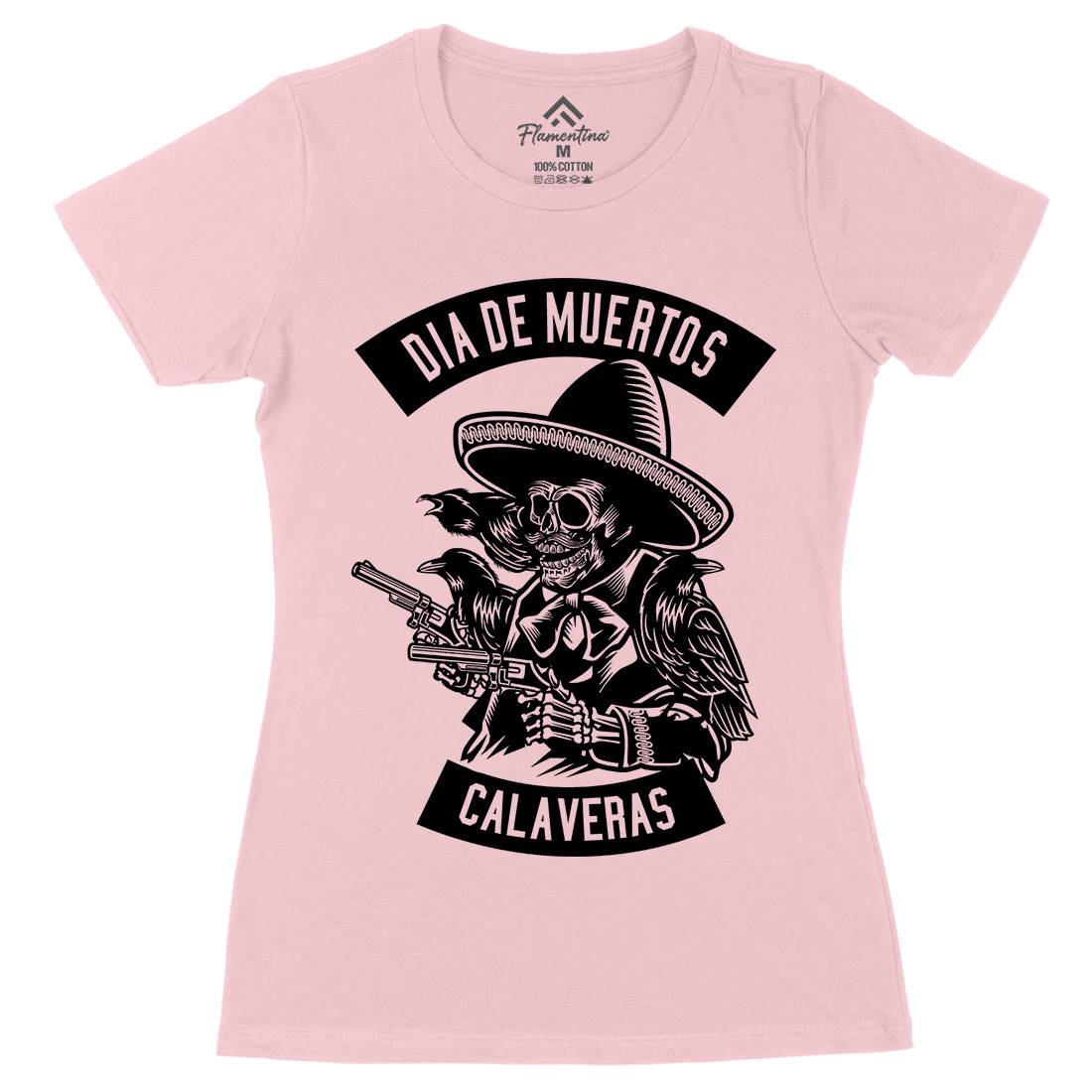 Dia De Muertos Womens Organic Crew Neck T-Shirt Horror B531