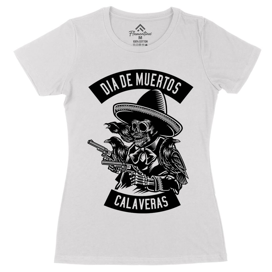 Dia De Muertos Womens Organic Crew Neck T-Shirt Horror B531
