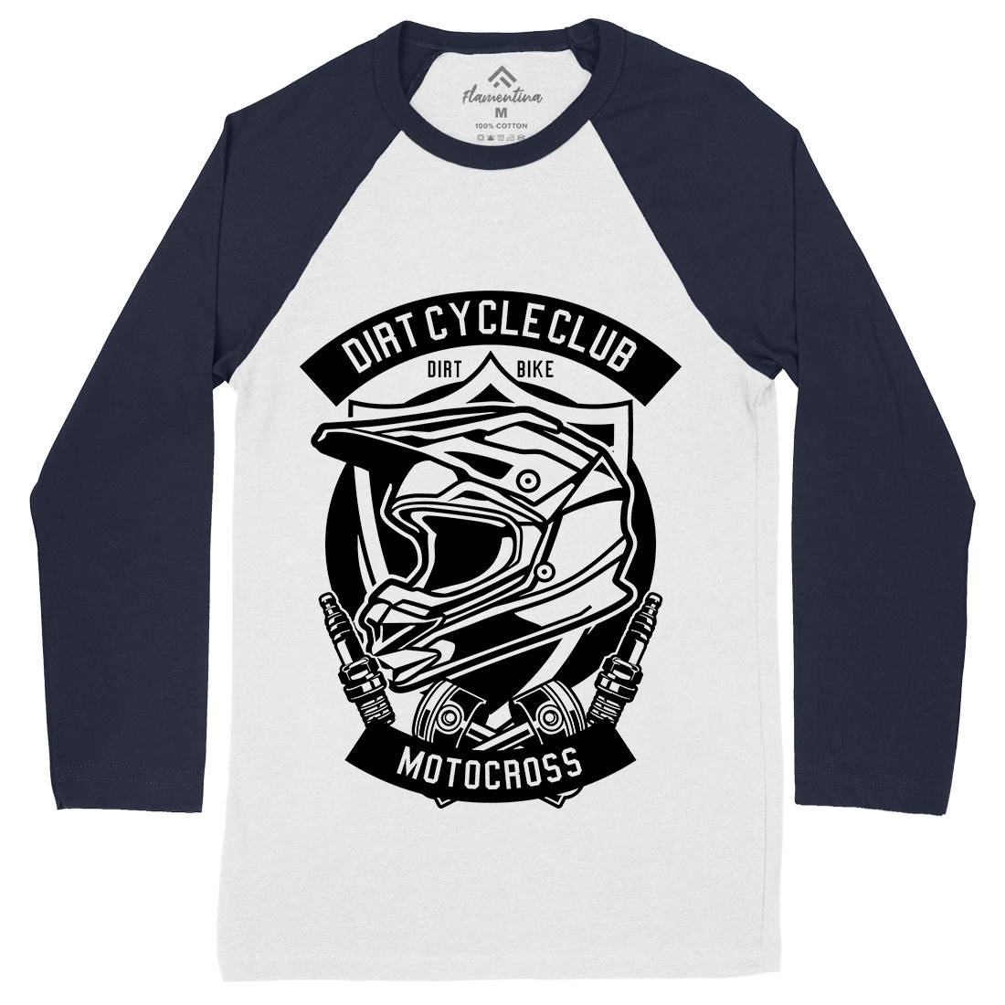 Dirty Cycle Club Mens Long Sleeve Baseball T-Shirt Motorcycles B532