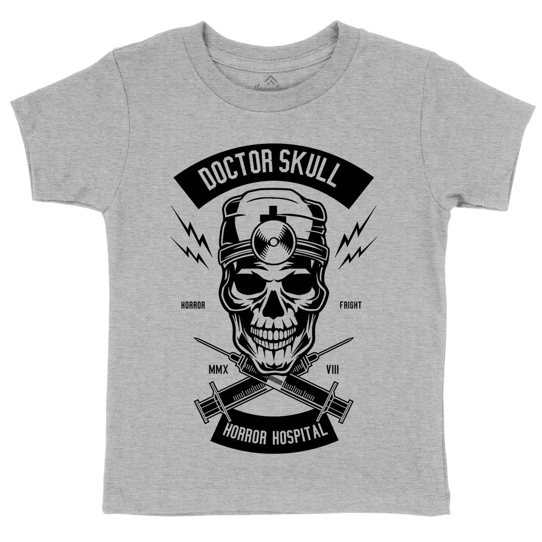 Doctor Skull Kids Organic Crew Neck T-Shirt Horror B533