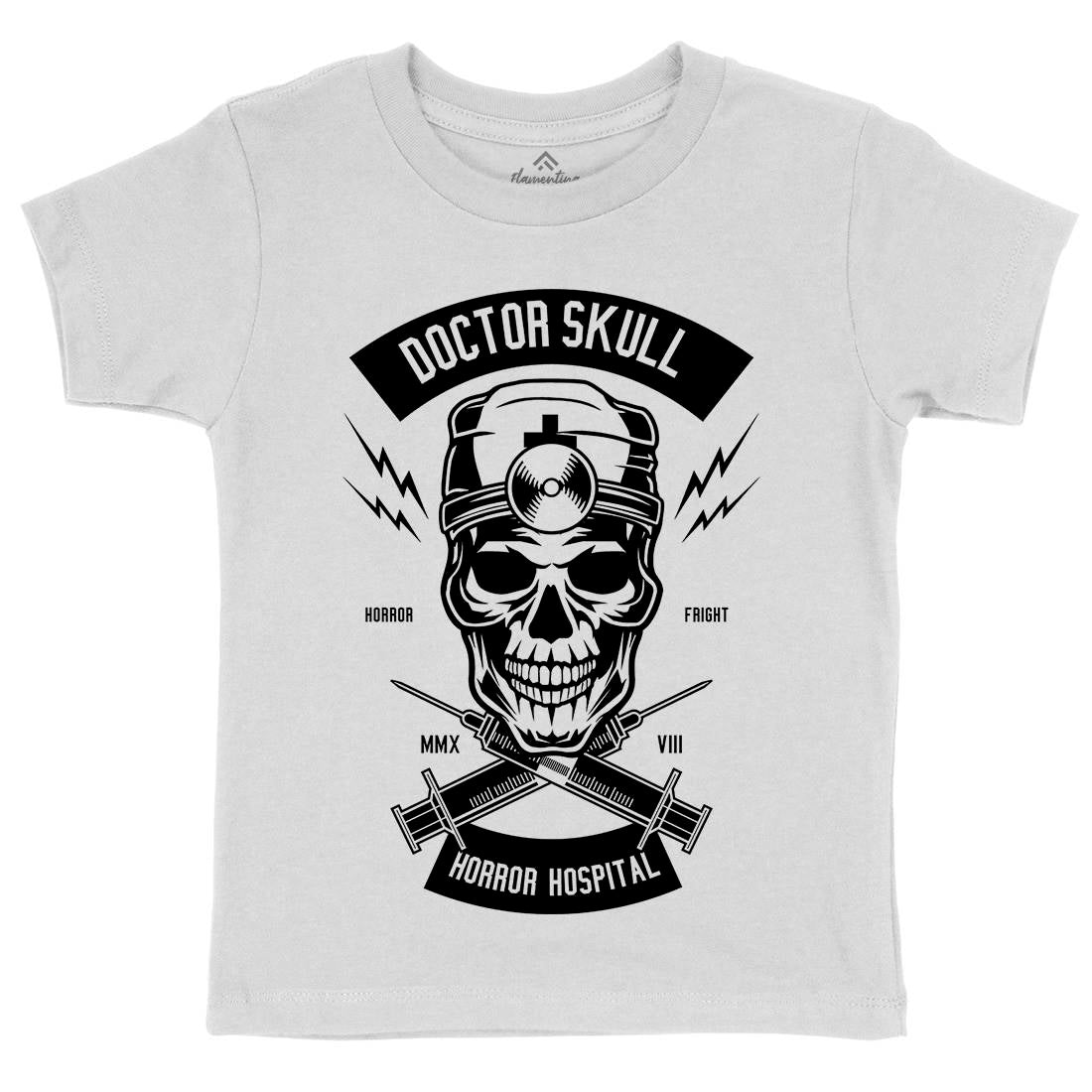 Doctor Skull Kids Organic Crew Neck T-Shirt Horror B533