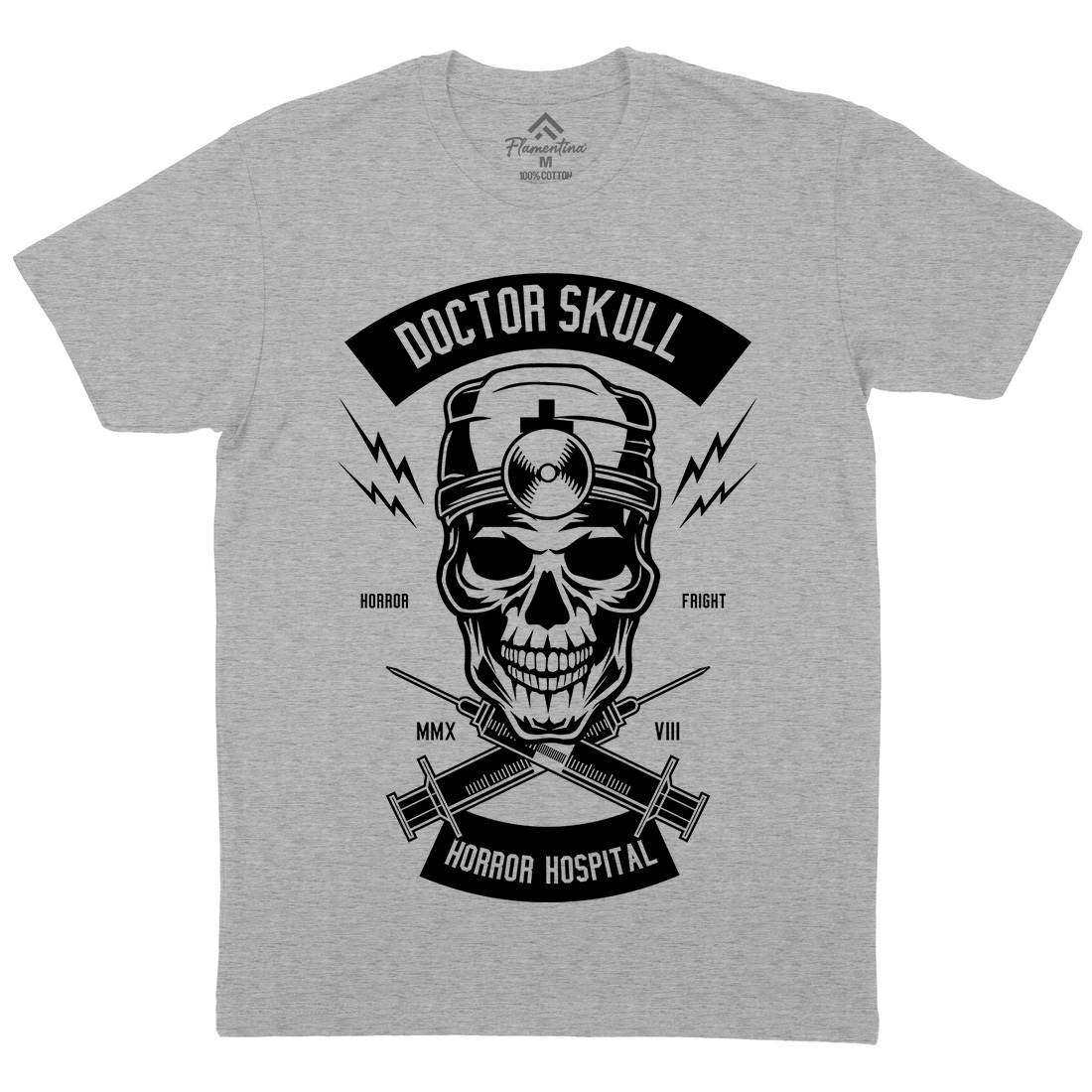 Doctor Skull Mens Crew Neck T-Shirt Horror B533
