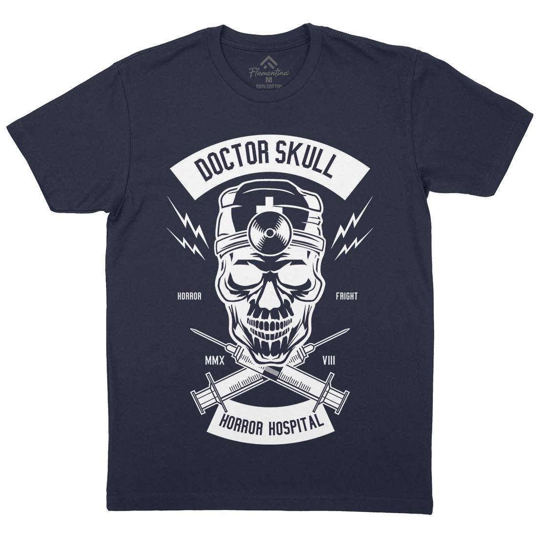 Doctor Skull Mens Crew Neck T-Shirt Horror B533