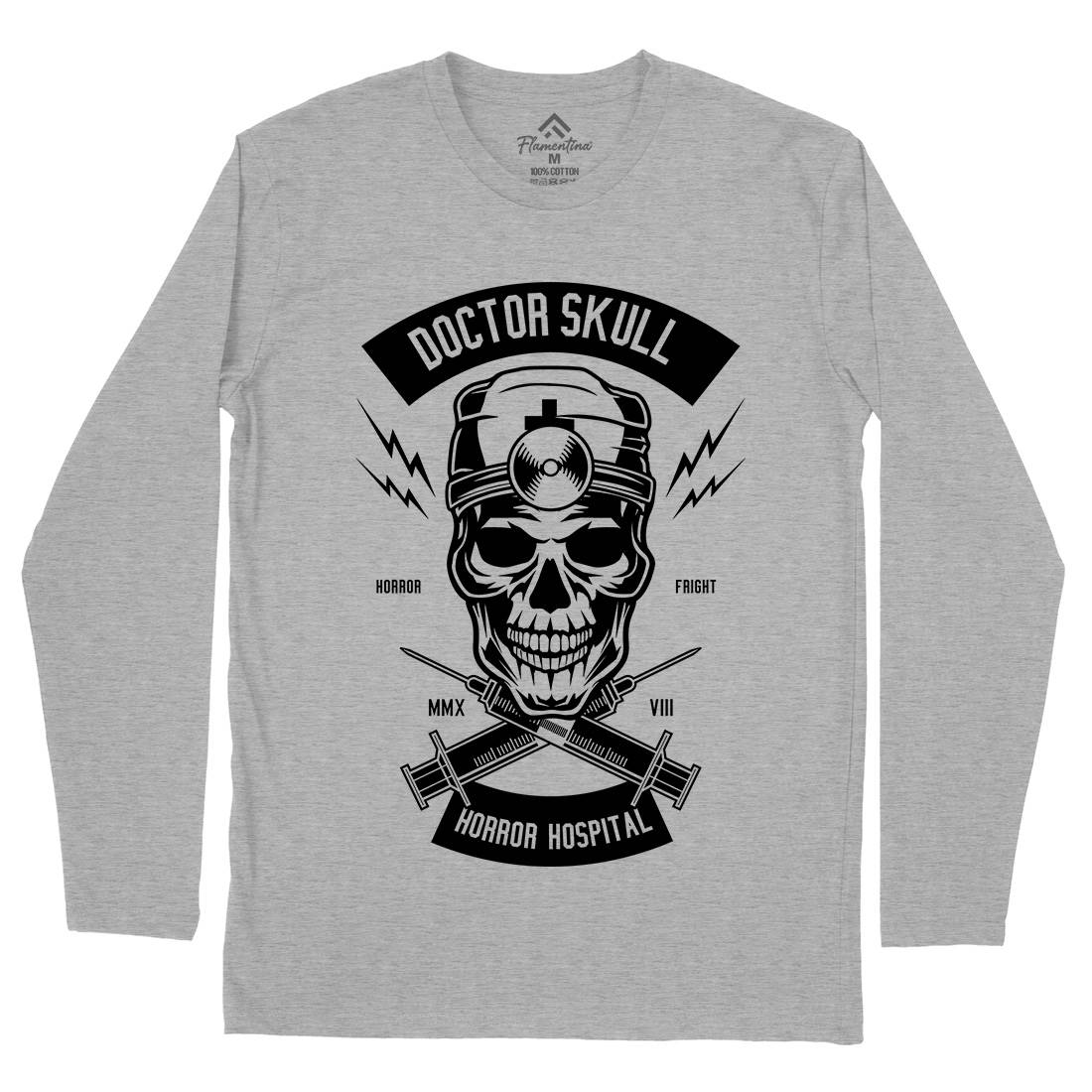 Doctor Skull Mens Long Sleeve T-Shirt Horror B533