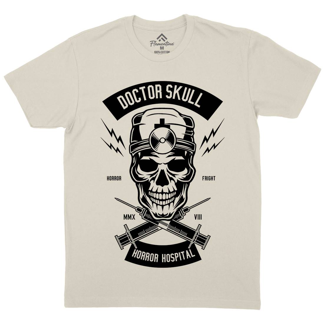 Doctor Skull Mens Organic Crew Neck T-Shirt Horror B533