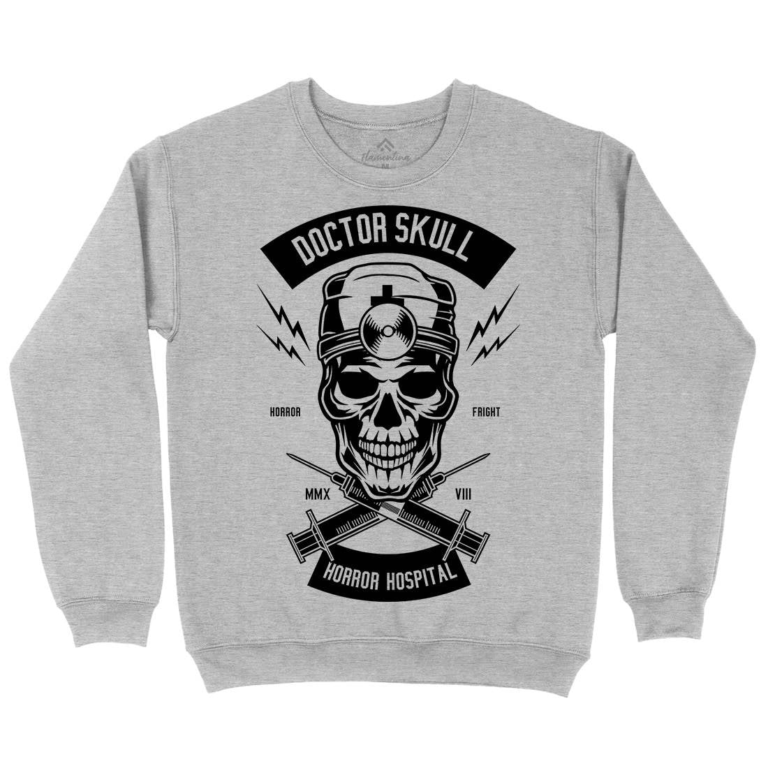 Doctor Skull Mens Crew Neck Sweatshirt Horror B533