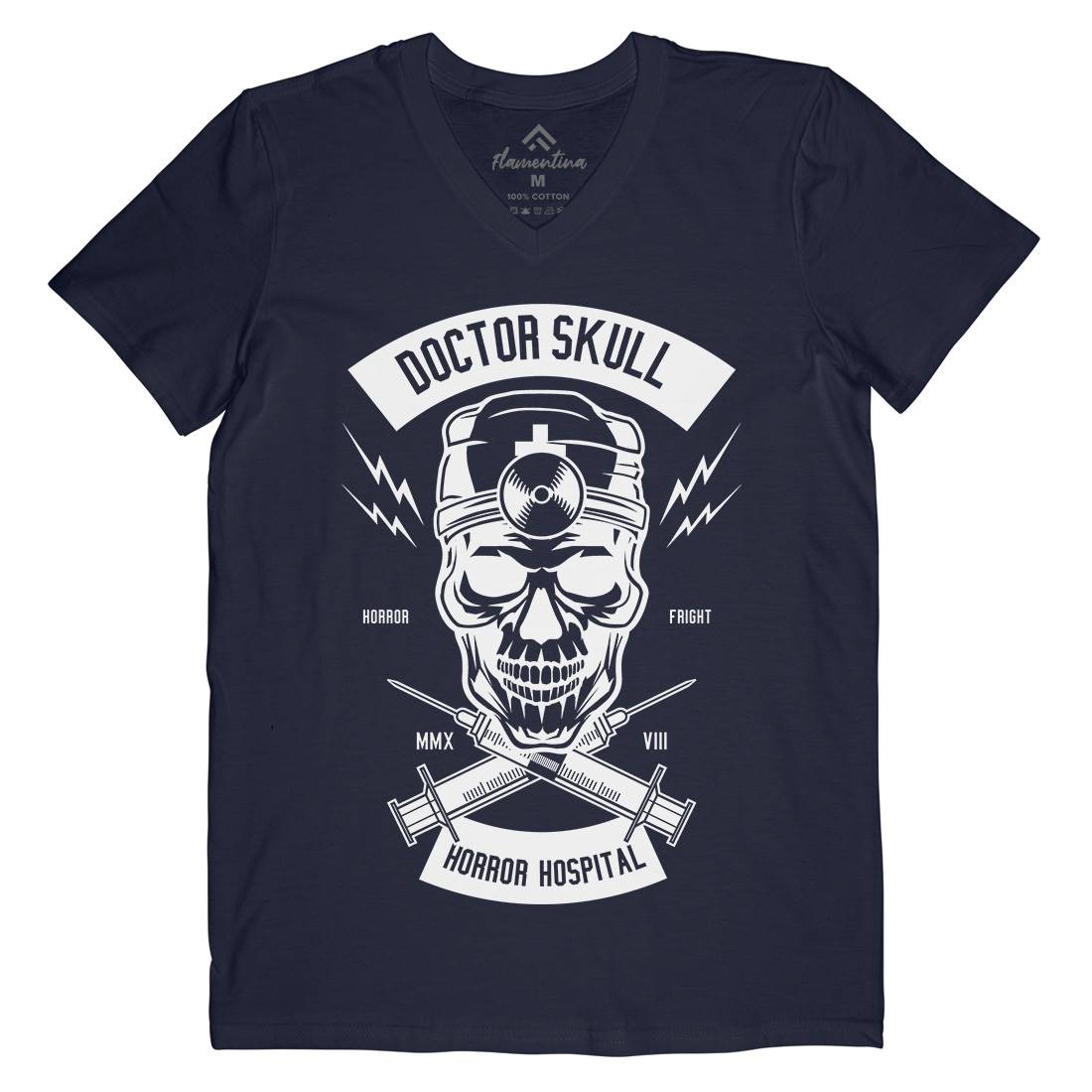 Doctor Skull Mens V-Neck T-Shirt Horror B533