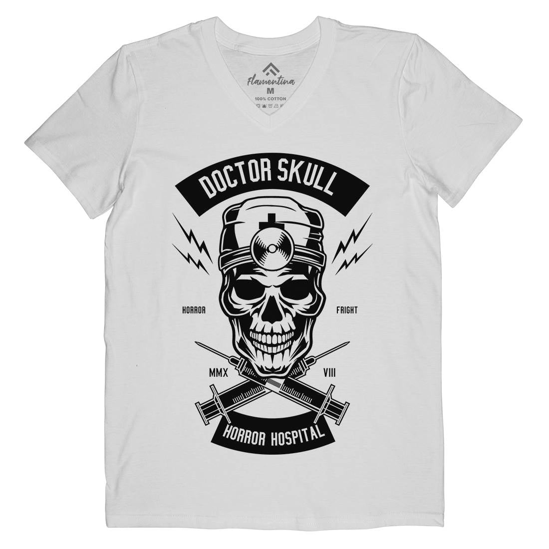 Doctor Skull Mens V-Neck T-Shirt Horror B533