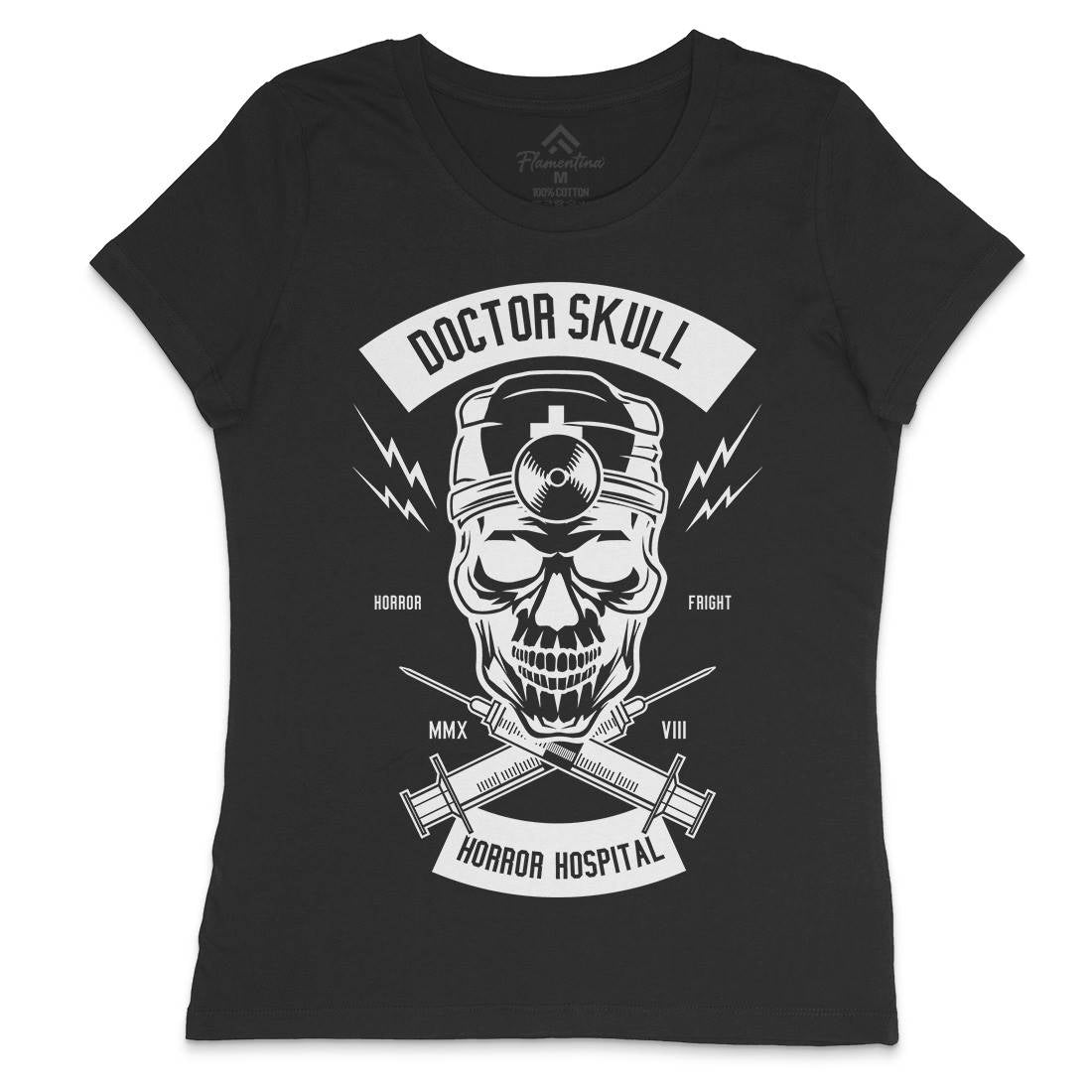 Doctor Skull Womens Crew Neck T-Shirt Horror B533