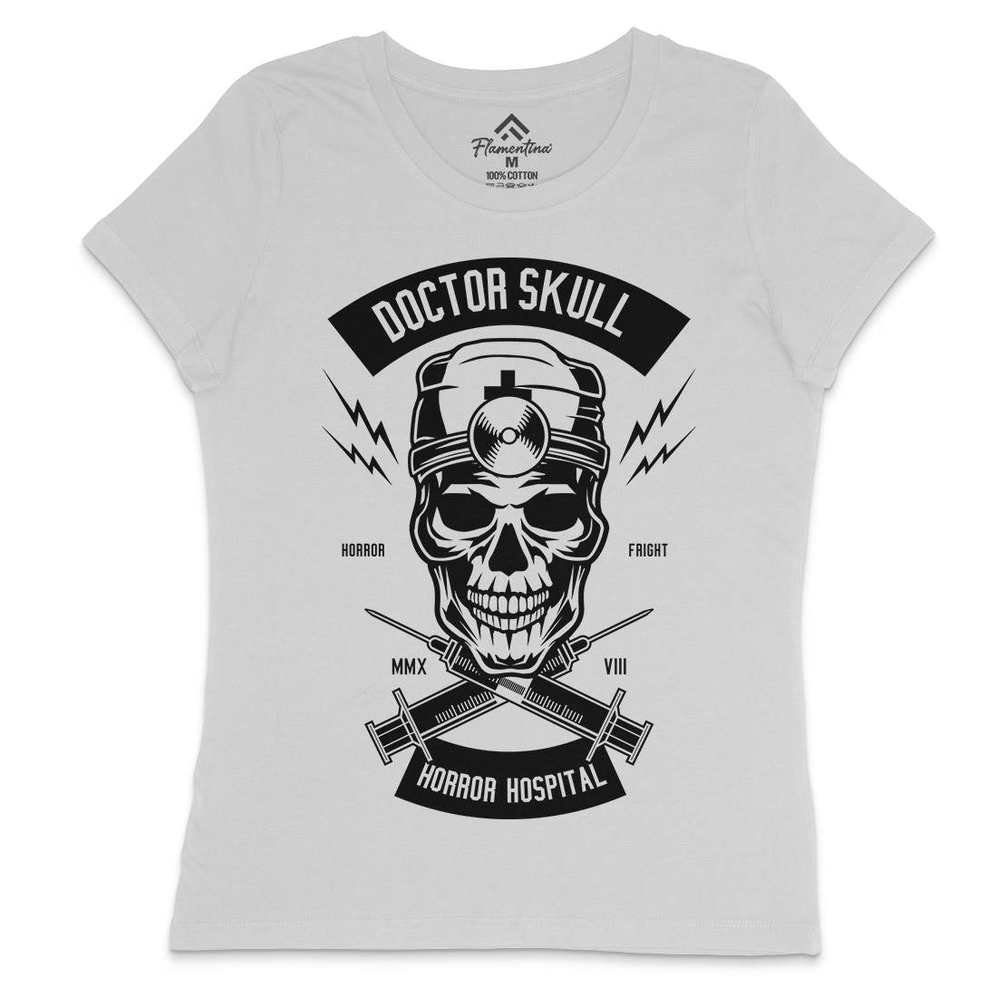 Doctor Skull Womens Crew Neck T-Shirt Horror B533
