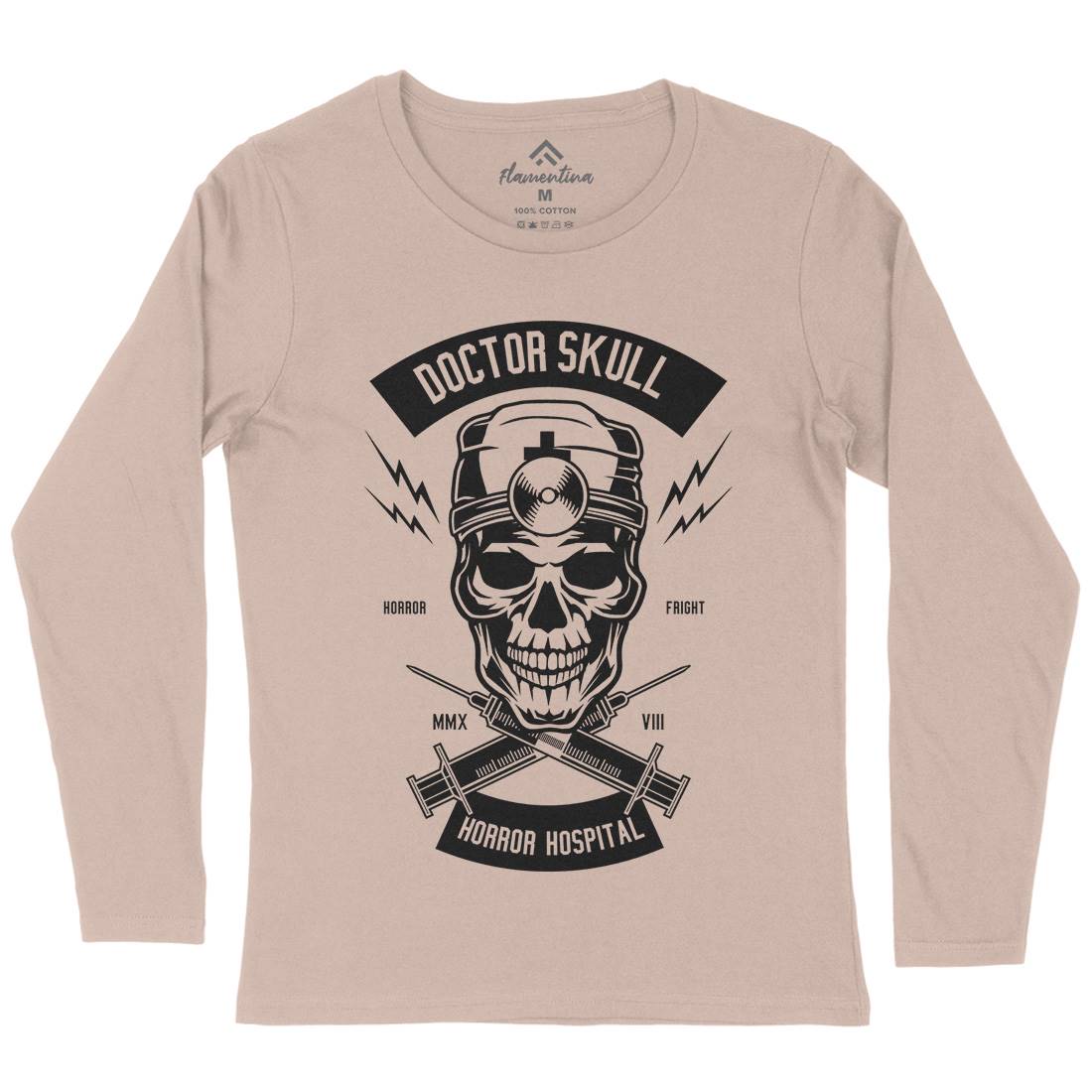 Doctor Skull Womens Long Sleeve T-Shirt Horror B533