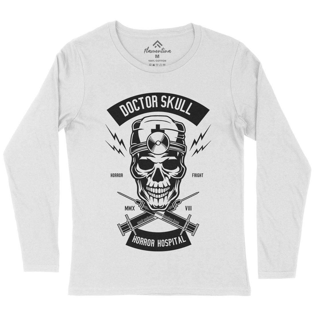Doctor Skull Womens Long Sleeve T-Shirt Horror B533