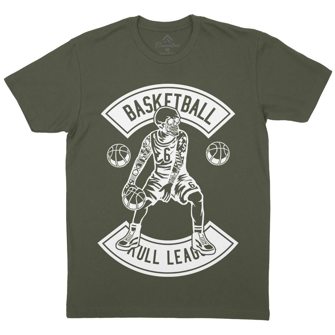Dribble Skull Mens Crew Neck T-Shirt Sport B534