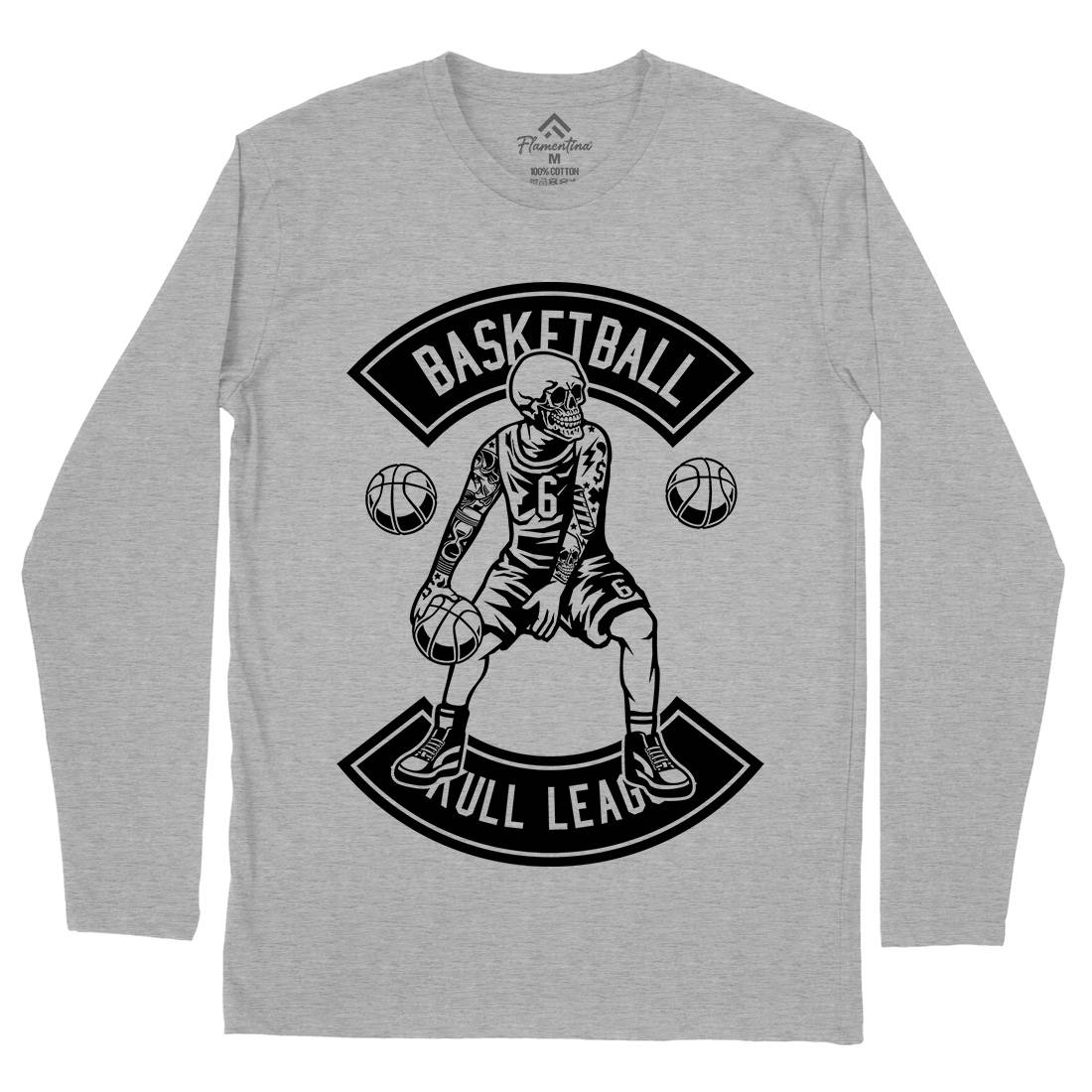 Dribble Skull Mens Long Sleeve T-Shirt Sport B534