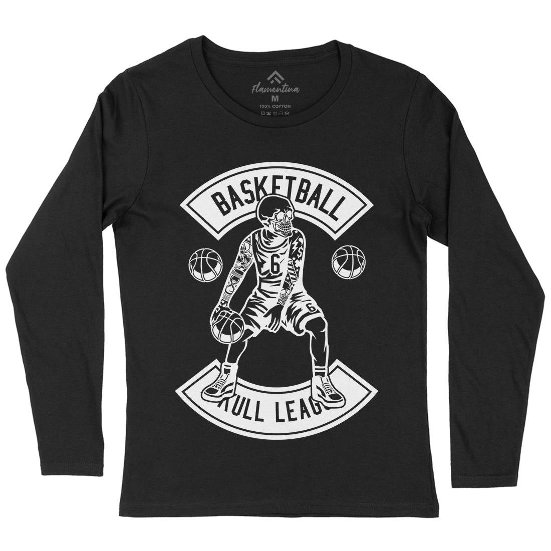 Dribble Skull Womens Long Sleeve T-Shirt Sport B534