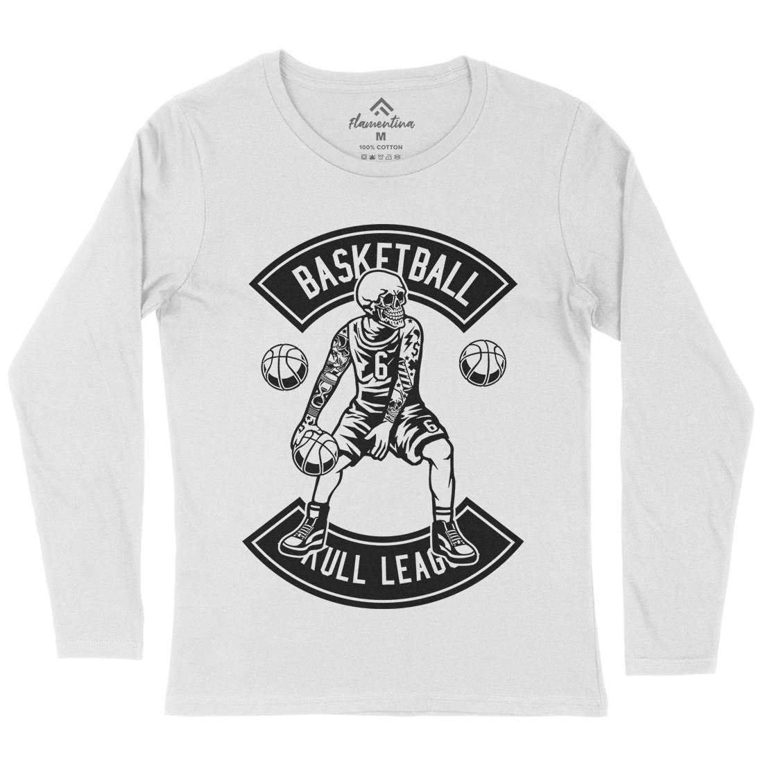 Dribble Skull Womens Long Sleeve T-Shirt Sport B534