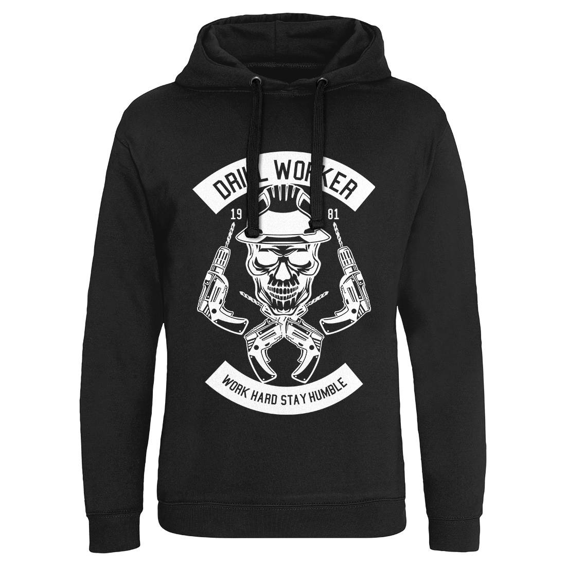 Drill Worker Mens Hoodie Without Pocket Retro B535