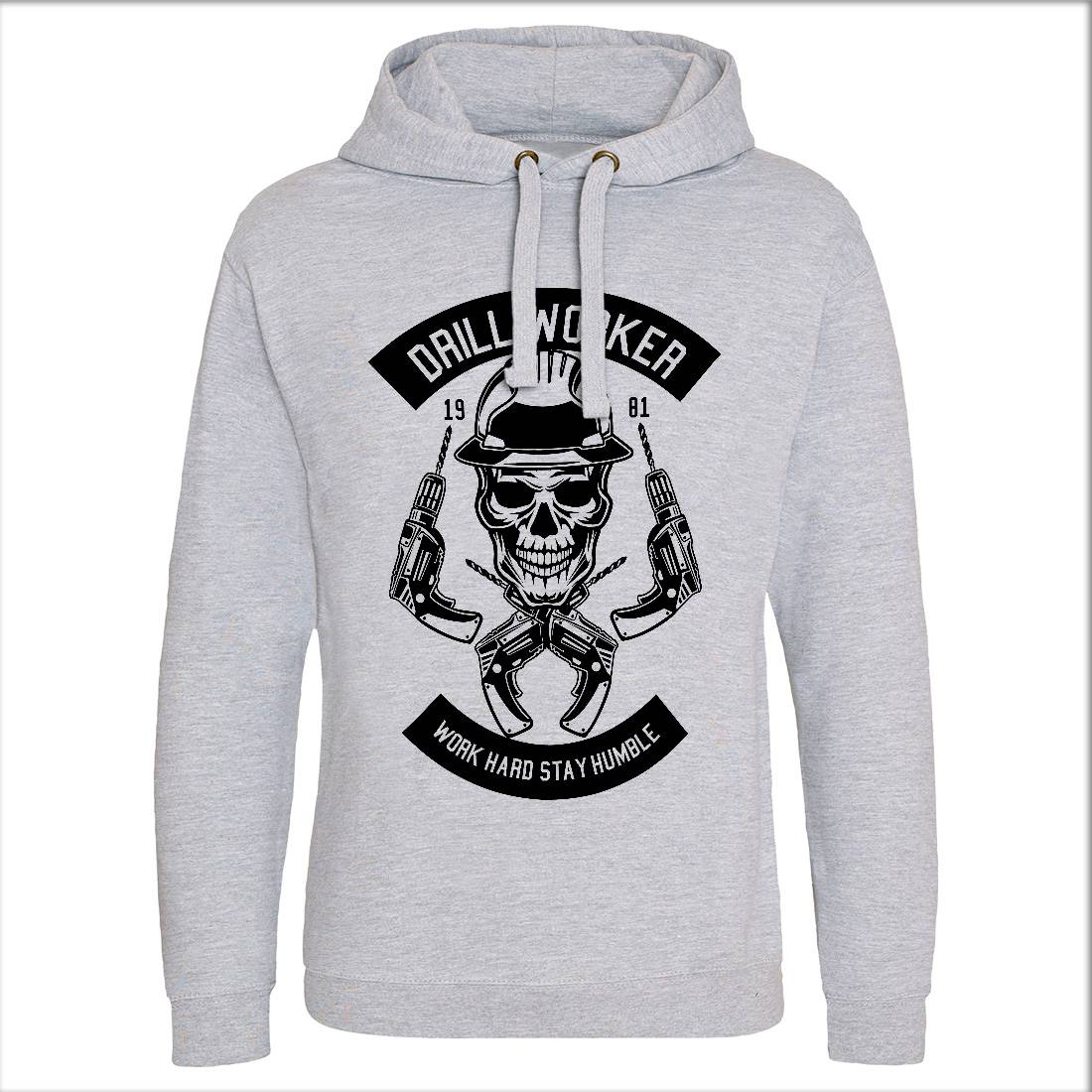 Drill Worker Mens Hoodie Without Pocket Retro B535