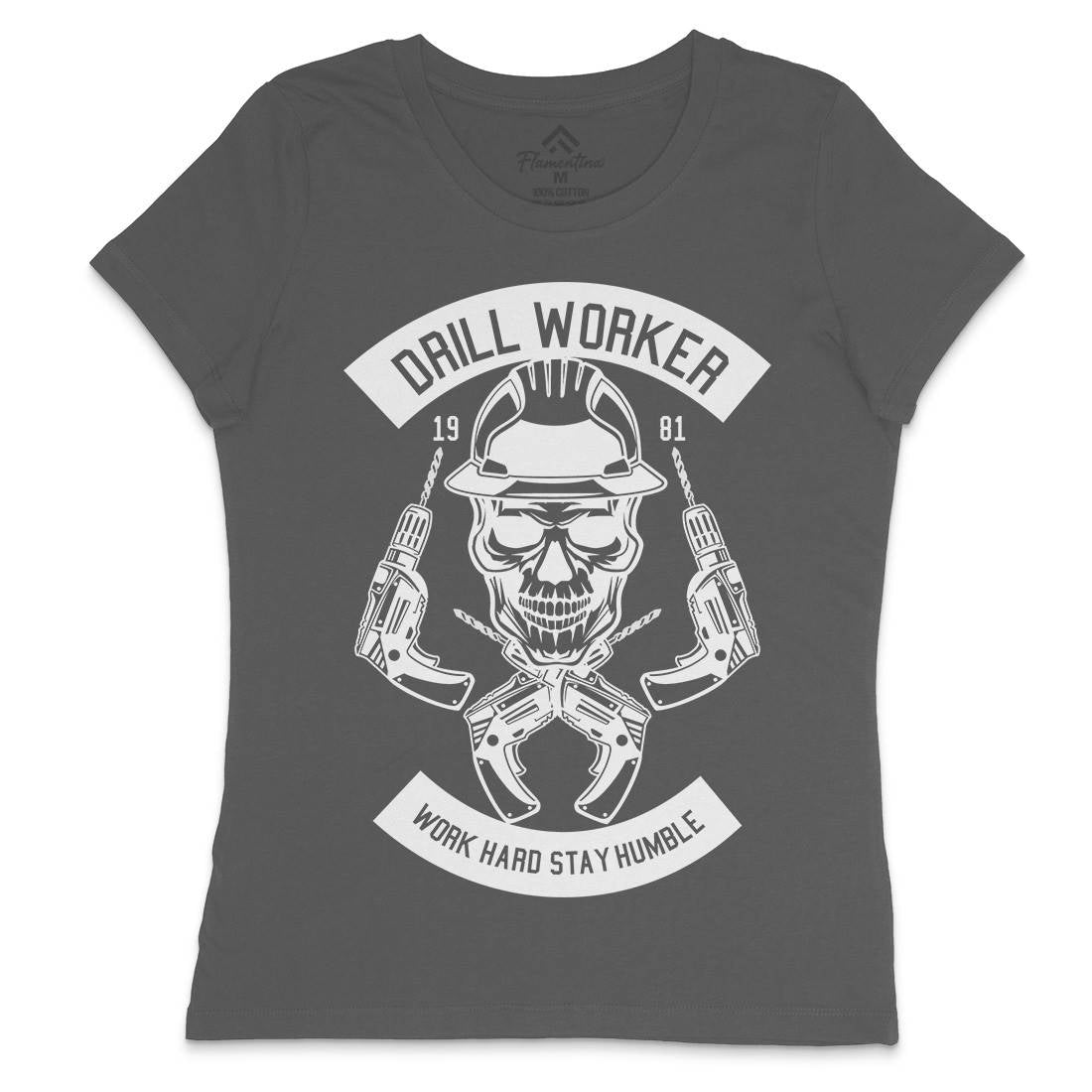 Drill Worker Womens Crew Neck T-Shirt Retro B535
