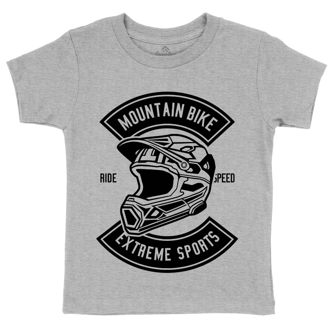Extreme Bike Helmet Kids Organic Crew Neck T-Shirt Motorcycles B536