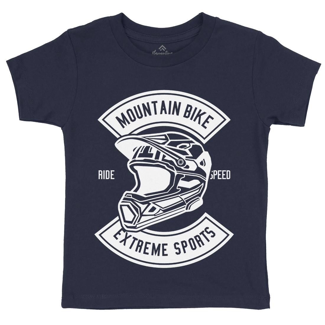 Extreme Bike Helmet Kids Organic Crew Neck T-Shirt Motorcycles B536