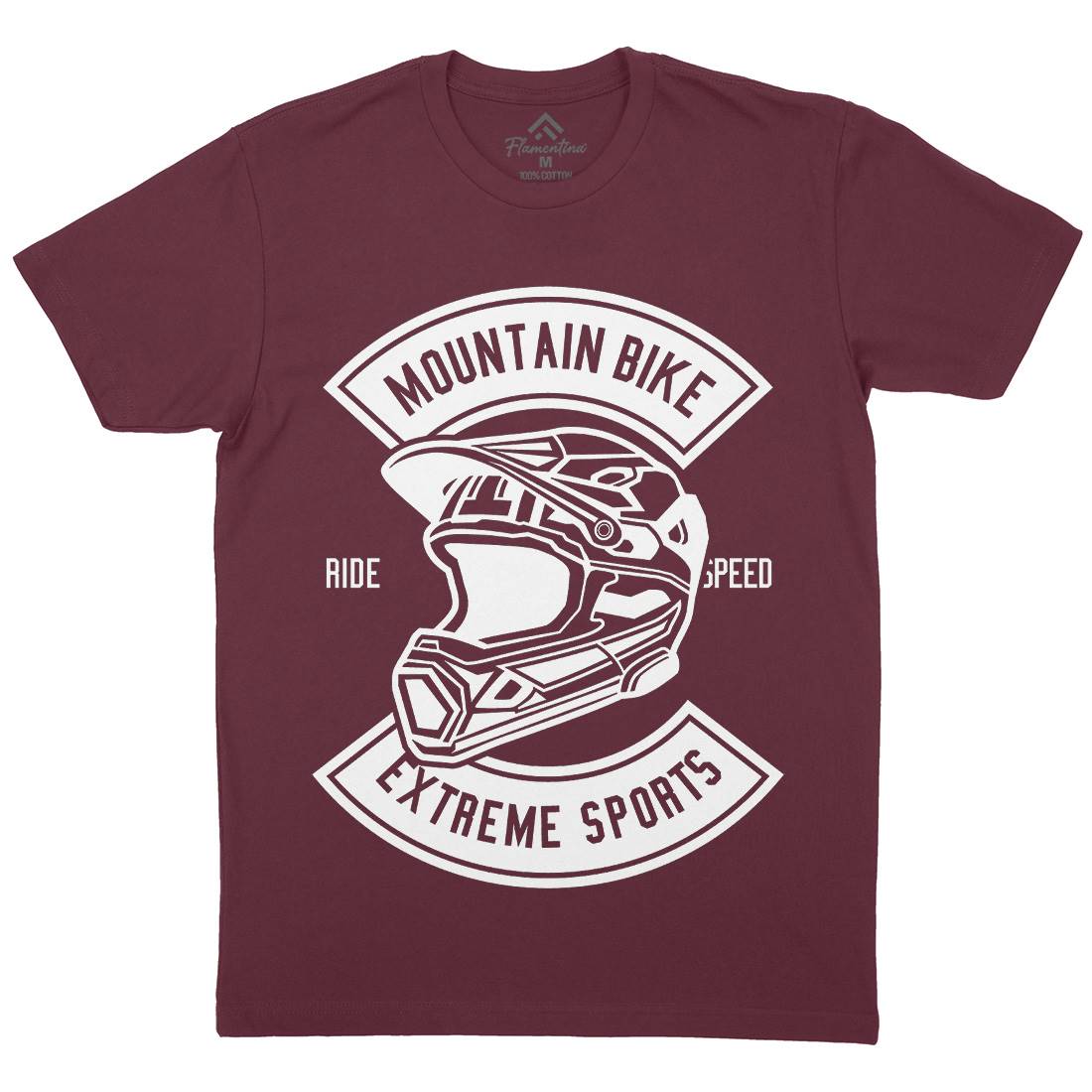 Extreme Bike Helmet Mens Organic Crew Neck T-Shirt Motorcycles B536