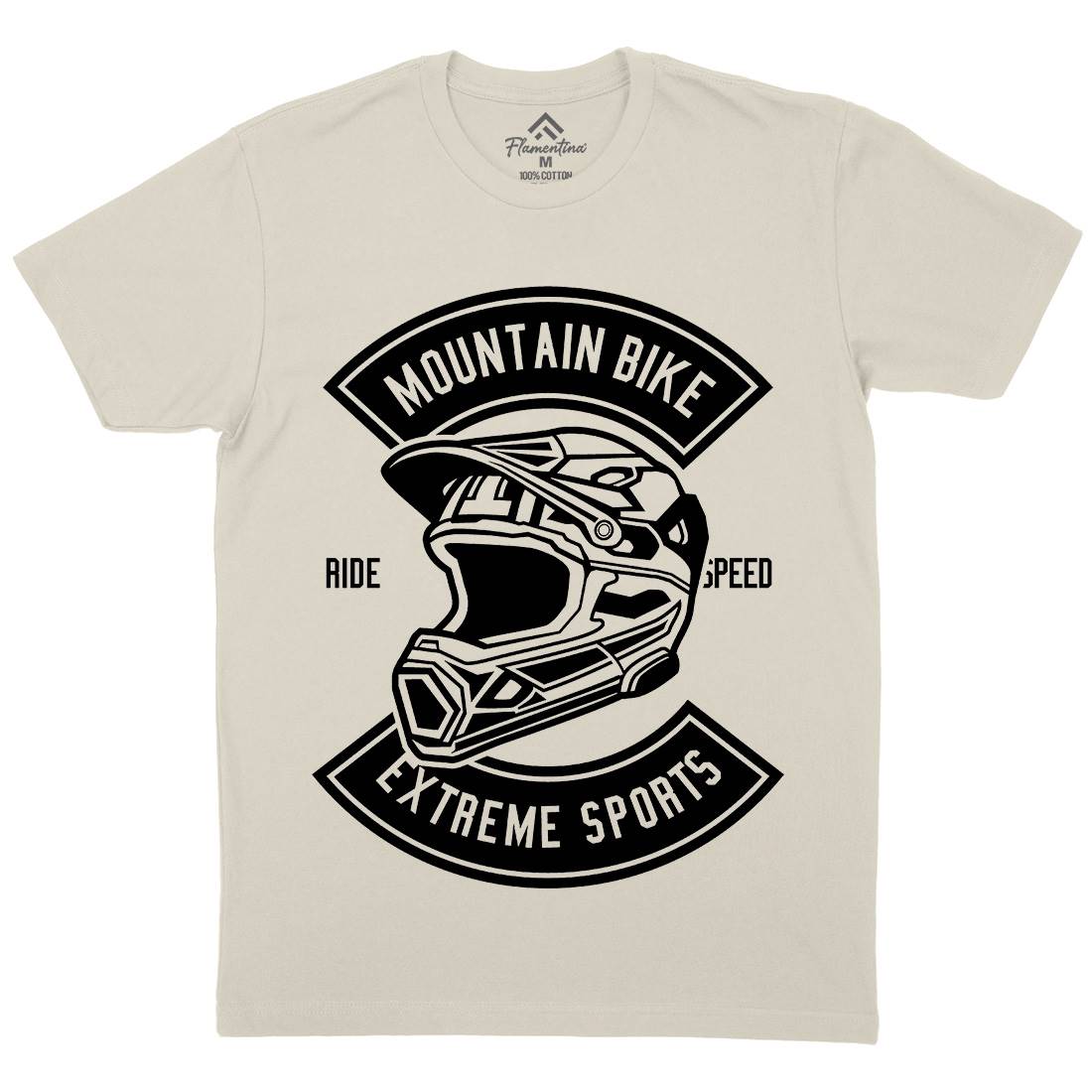 Extreme Bike Helmet Mens Organic Crew Neck T-Shirt Motorcycles B536