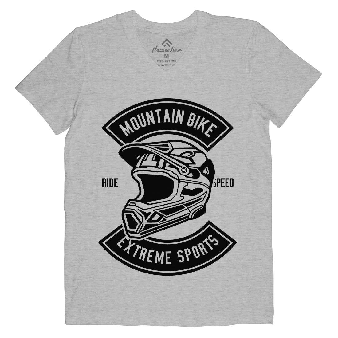 Extreme Bike Helmet Mens V-Neck T-Shirt Motorcycles B536